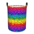 thumbnail image 1 of Fotbe Bright Rainbow Cesto de Ropa con Asas, Cesto Impermeable de Gran Capacidad, Bolsa de Lavado para Dormitorio, Cesto de Ropa con Ruedas y Asas-Small, 1 of 6