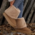 thumbnail image 3 of Women's Snow Boots, Warm Fuzzy Lined Short Booties with Platform Sole, 3 of 7