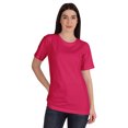 thumbnail image 1 of Inkmeso T-Shirt Basique Col Rond Femme Manches Courtes Coupe Régulière Long Tee Haut d'Entraînement, 1 of 8