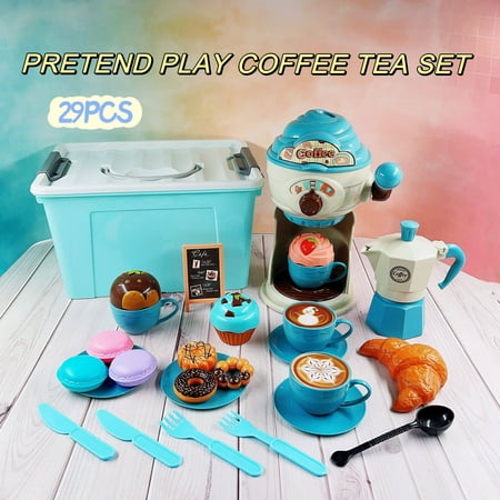 Factory Direct Sale High Quality Kids Role Play Coffee Maker Pretend Coffee Maker Toys Kitchen Afternoon Tea Set Toys For Ages 3456789 Years Old