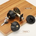 thumbnail image 5 of Uxcell Cylinder Deadbolt Door Lock Round Entry Front Door Handle Sets for Door Black, 5 of 7