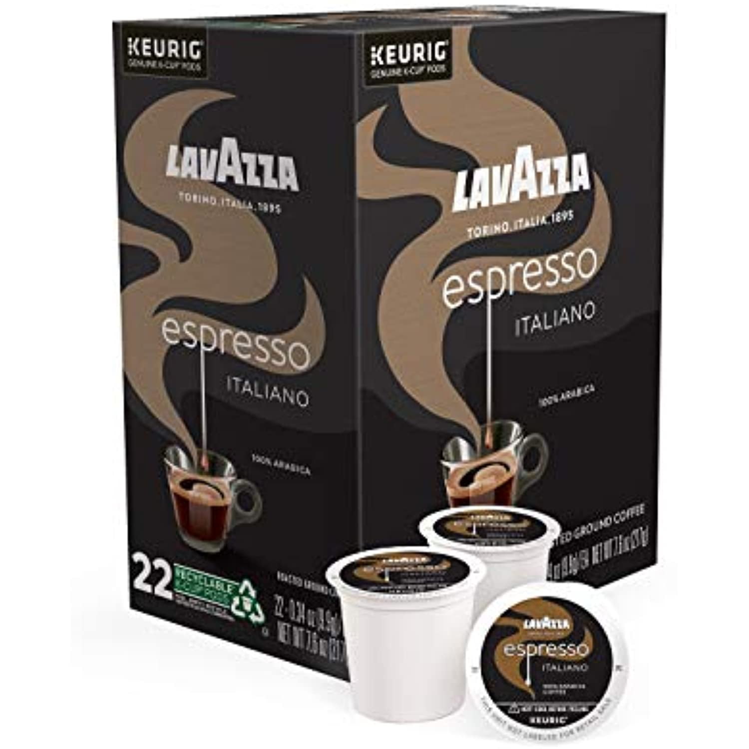 Lavazza Espresso Italiano Single-Serve Coffee K-Cups For Keurig Brewer, Medium Roast, 22Count Box, Espresso Italiano, 22Count