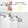 thumbnail image 5 of Dragonfly No Hook Shower Curtain Waterproof, Bathroom Curtains with Snap in Liners and See Through Top Window, Watercolor Colorful Nature Painting Art Hotel Style Bathtub Curtains Shower 48"Wx72"L, 5 of 8