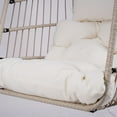 thumbnail image 4 of Modern Outdoor Wicker Egg Hanging Chair with Stand in Plush Cushion 350 lbs Capacity for Patio Relaxation, 4 of 8