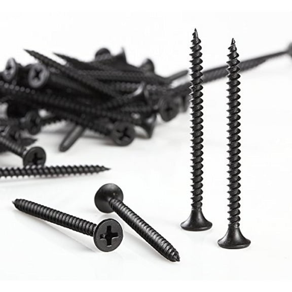 Drywall Screws 6 x 2" Phillips Bugle Head Fine Thread Sharp Point 500pcs Black