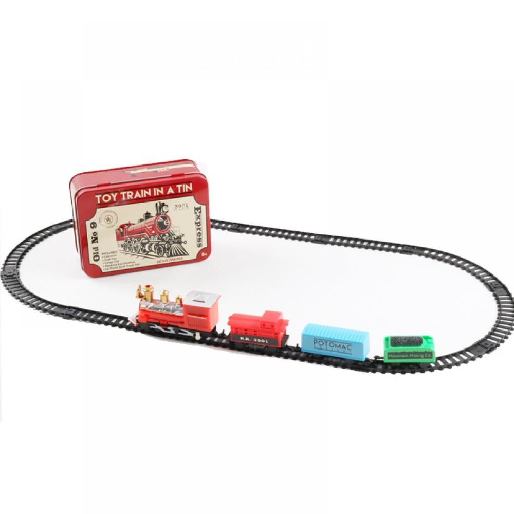 Train Set Toys, Electric Railway Train Set with Engine, Cars