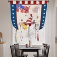 thumbnail image 3 of Independence Day Balloon Curtains for Bedroom/Front Door/Bathroom, US Flag Gnomes Star Striped Burlap Tie Up Curtains 63 Inch Length Light Filtering Kitchen Curtains Shades for Windows 46"x63", 3 of 8