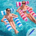 thumbnail image 1 of Hamaca inflable flotante de 2 piezas, flotador de piscina inflable 4 en 1, hamaca flotante inclinable, hamaca de agua con bomba de aire manual, juguetes de piscina para B, 1 of 5