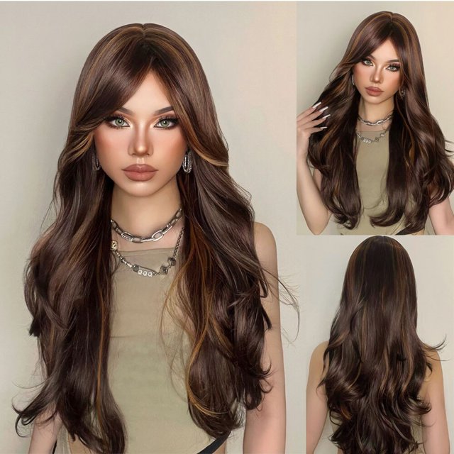 HENRY MARGU, pelucas largas onduladas naturales de rubio platino con flequillo, pelucas sintéticas Lolita para fiesta de Cosplay para mujeres, fibra resistente al calor Tan Jianjun unisex