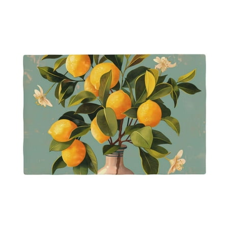 

Placemats Set of 4 / 6 Retro Warm Lemon Flower Placemats for Dining Table Indoor/Outdoors Heat Resistant Washable Placemats 18 x 12