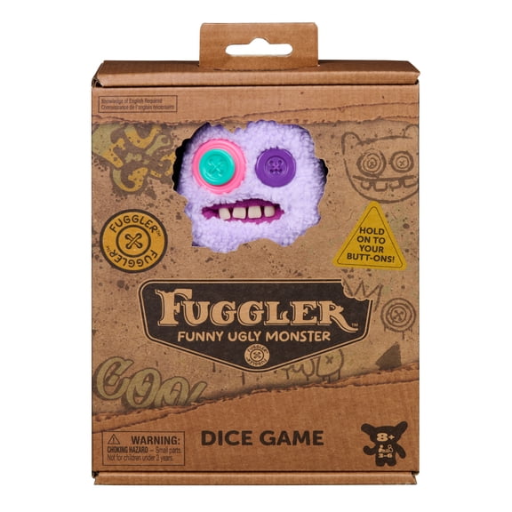 Spin Master Games, Fuggler Dice Game, Button Collecting Dice Rolling Fun, Exclusive 5-Inch Fuggler Collectible, Head-to-Head Battle for Kids, Adults & Family Game Night, 3-6 Players, for Ages 8 & Up