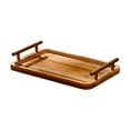 thumbnail image 1 of Bandeja de madera para servir con asas, bandeja de exhibición rectangular, bandeja para servir café Madera clara M, 1 of 9