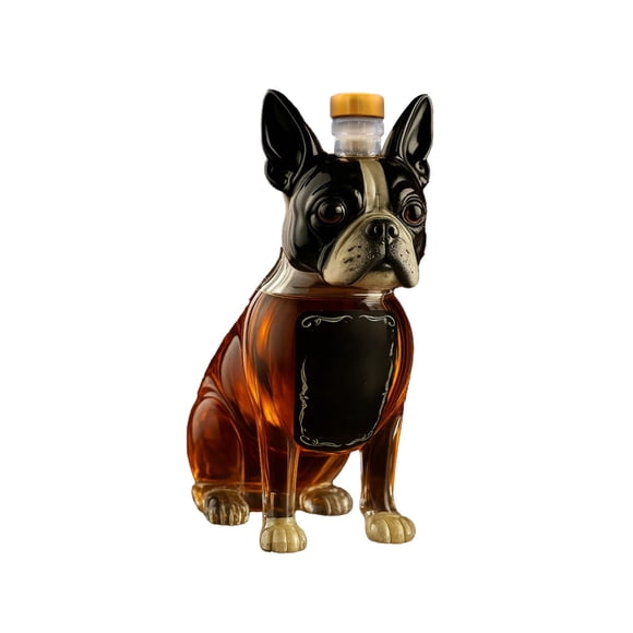 Yhmxh Botella de whisky para perro, creativa, de vidrio de borosilicato transparente, decantador de whisky con forma moderna, que realza el estilo de tu vino, ideal para regalar.