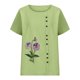thumbnail image 2 of Camiseta Casual de Manga Corta con Botón de Cuello Redondo de las Mujeres, Tops Cortos para las Mujeres, 2 of 3