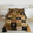 thumbnail image 3 of Manfei Farmhouse Hunting Teens Full Size Comforter Sets, Brown Patchwork Buffalo Bedding Comforter Set, Southwestern Reversible Bedding Sets, Super Cozy Room Decor, 3 Pieces, 3 of 8