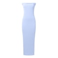 thumbnail image 4 of Vestido largo sin tirantes para mujer: elegante vestido de cóctel con abertura lateral, tejido de poliéster, vestido para invitada de boda, tallas S-XXL, contorno de pecho 73-99 cm., 4 of 6