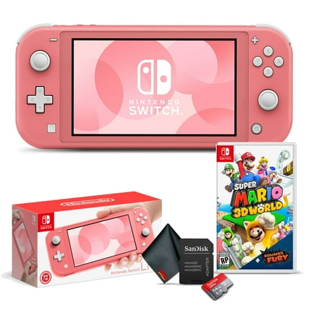 Nintendo Switch Lite (Coral) with Super Mario 3D World + Bowser's Fury Game
