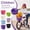 C005- Purple, variant on Bike Front Basket, Wicker Storage Basket, 10X8 In, Mounted Holding, City Riding, Rainbow Striped, 1 Pc