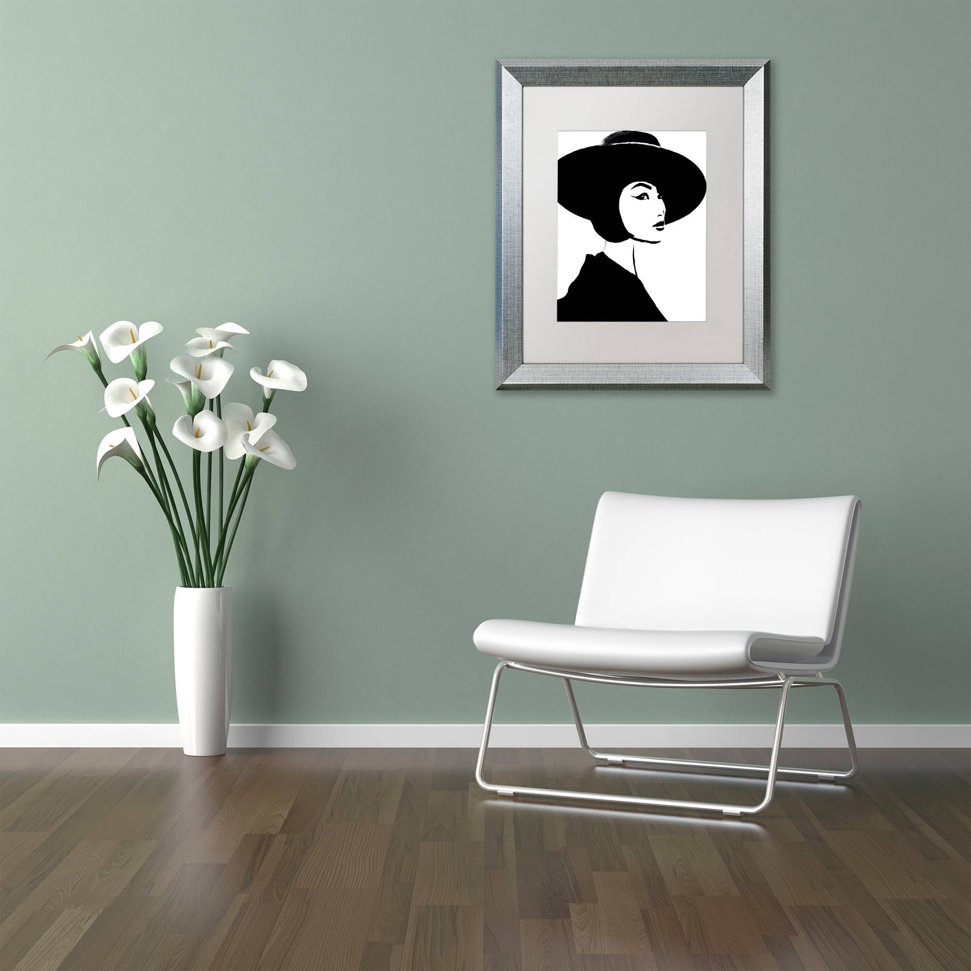 Trademark Fine Art "Mode" Canvas Art by Color Bakery White Matte, Silver Frame