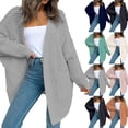 thumbnail image 7 of Yokua Women's Open Front Waffle Knit Cardigan Chunky Knit Sweater Long Sleeve Cozy Knit Outerwear Cute Baggy Coats Warm Tops, 7 of 7