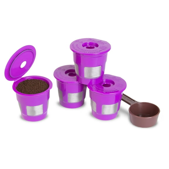Café Fill 4-Pack Reusable K Cup Coffee Pod Filters & Coffee Scoop, Compatible with Keurig K-Mini, 2.0 and Select Single Cup Coffee Makers, see compatibility chart/ Refillable Pods by Perfect Pod |