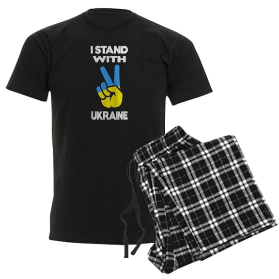 CafePress - Support Ukraine I Stand With Ukraine Ukrai Pajamas - Men's Dark Loose Fit Cotton Pajama Set