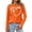 Orange6, variant on Blouse for Women Long Sleeved Printed Round Neck Loose Casual T-shirt,Tops for Women Orange XXXL