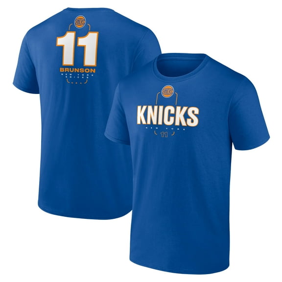 Men's Jalen Brunson Blue New York Knicks Behind The Back Name & Number T-Shirt