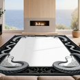 thumbnail image 2 of Design&I 8'x10' Ultra Soft Area Rug, Snake Serpent Round Gothic Coiled Heads Interlocking Scale Field None Fluffy Washable Non Shedding for Bedroom Living Room Under Sectional, 2 of 7