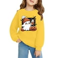 thumbnail image 2 of Chandail à Col Rond à Manches Longues pour Enfants, Décontracté et Tendance, Imprimé 2D d'Halloween, Jaune, 2 of 6