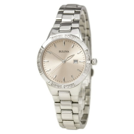 Bulova Women's Diamond 96R175 Metallic Silver Stainless-Steel Quartz Watch