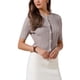 thumbnail image 4 of Cárdigan de verano de manga corta INSPIRE CHIC para mujeres, suéter de punto trenzado con botones, cuello redondo, tendencia, top corto XL gris, 4 of 6