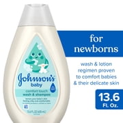 Johnsons Baby Comfort Touch Newborn Wash & Shampoo, 13.6 fl. oz