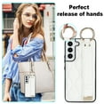 thumbnail image 6 of Allytechgroup Galaxy S22 Case with Keychain, Luxury Girly PU Leather Back Cover Bracket Stand Shockproof Bumper Drop Proof Phone Case Cover for Samsung Galaxy S22, White, 6 of 8