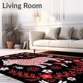 thumbnail image 2 of ODIKA 2'x3' Machine Washable Non-Slip Area Rug, Embroidery Cushion Kit Sweet Highland Beast with Winter Florals High Traffic Rug, Black, 745091, 2 of 7
