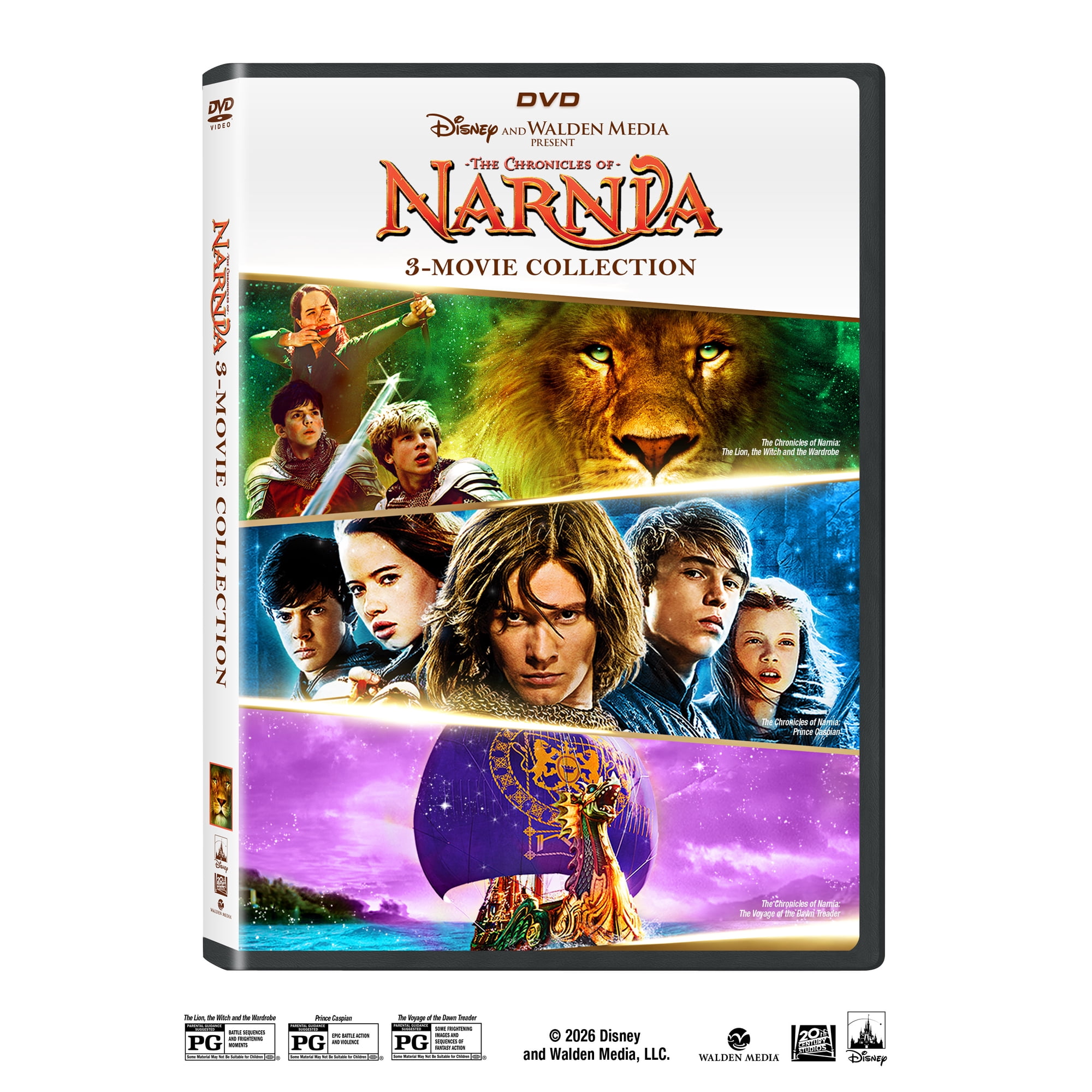 Narnia 1-3 Collection (Walmart Exclusive) (DVD) Disney, Adventure, Family, Fantasy