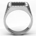 thumbnail image 3 of Luxe Jewelry Designs Men's Squared Stainless Steel Ring with Round Clear Crystals and Epoxy - Size, 3 of 4