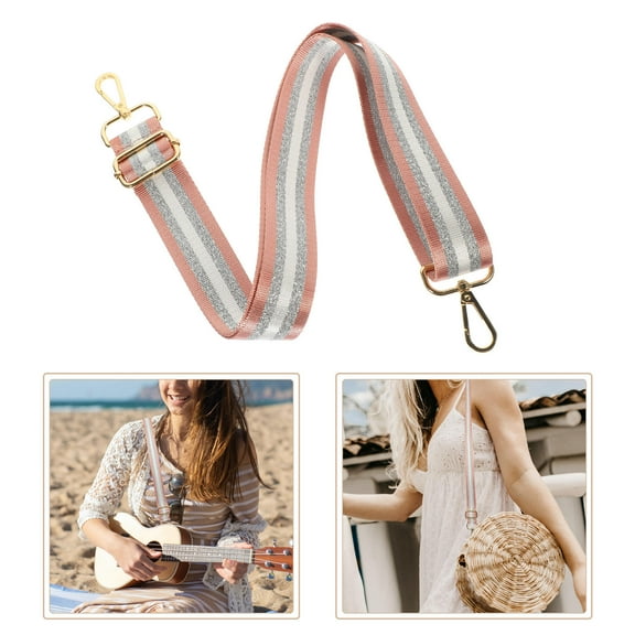 DINHEAROM 1Pack Bag Strap Pink Long Strip Adjustable for Women Handbag Chain Design Daily Use