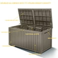 thumbnail image 3 of Uforic ﻿180 Gallon Resin Deck Box,Large Outdoor Storage box with Built-in Divide for Patio, Weatherproof and Lockable,Light Brown, 3 of 5