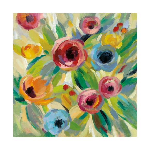 Silvia Vassileva 'Vivid Coral Floral II' Canvas Art