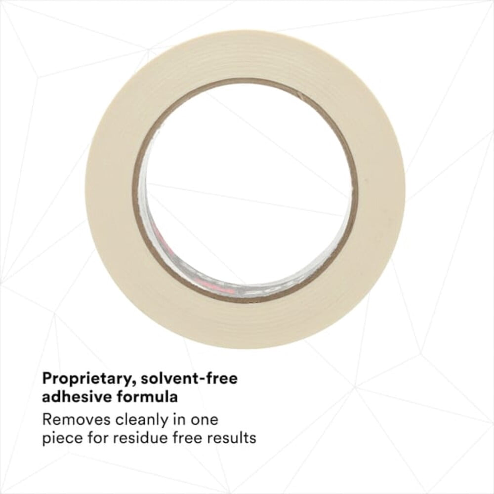 3M General Use Masking Tape 201+ Tan, 36 mm x 55 m 4.4 mil, 24 per case Bulk