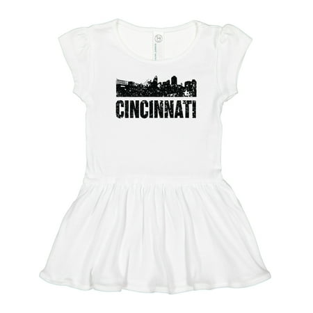 

Inktastic Cincinnati Skyline Grunge Gift Toddler Girl Dress