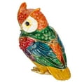 thumbnail image 2 of Caja de baratija con estatuilla de búho de cristal, organizador portátil de joyería, artesanía decorativa para el hogar, regalo único, 2 of 12