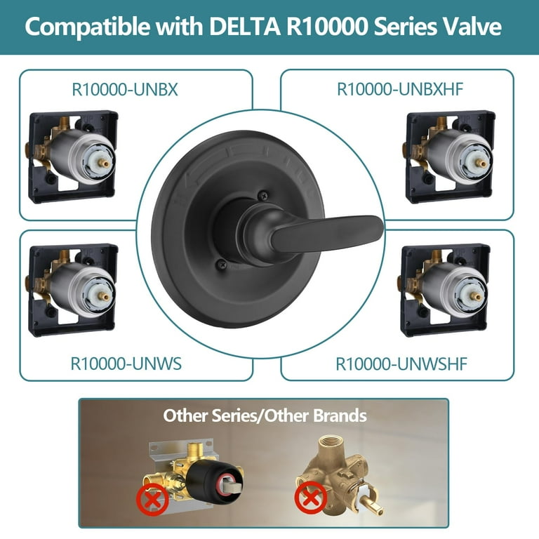 Delta 13/14 Series Shower Trim Kit – 12" Rainfall Shower Head, Handle & Tub Spout In Brushed Nickel (Valve Not Included)