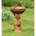 thumbnail image 2 of Carved Resin Owls Birdbath, 2 of 5