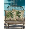 thumbnail image 3 of Outdoor Pillows Waterproof, Summer Palm Tree Throw Pillows with Inserts Included, Vintage Green Brown Tropical Botanical Indoor Outdoor Decorative Lumbar Pillow for Bed/Couch/Patio 18"x18", 2Pcs, 3 of 8