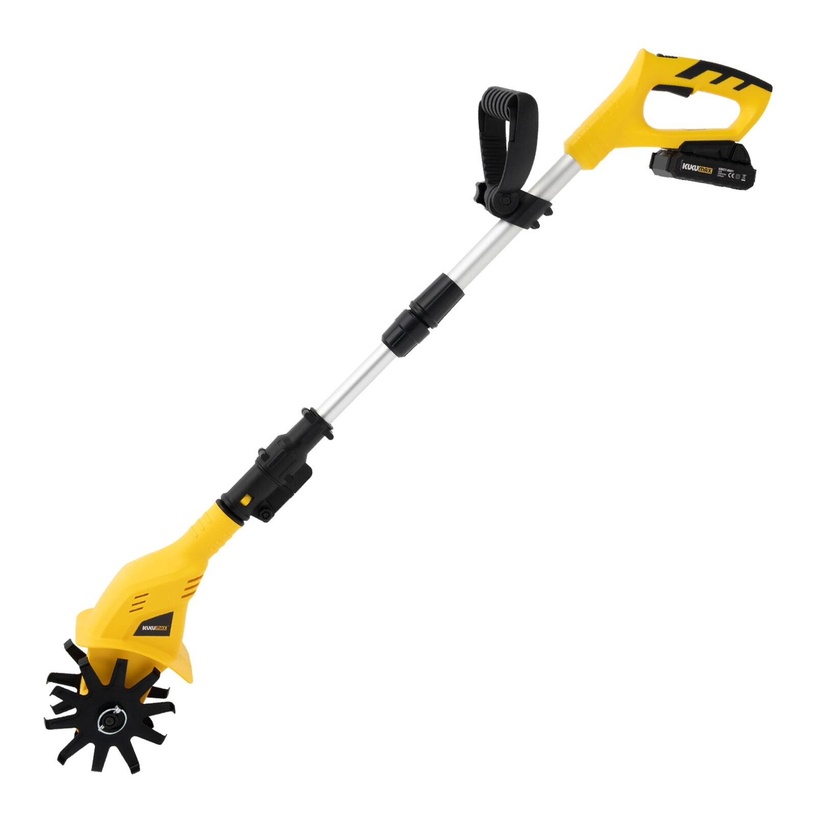 20V Yellow Hand-held Cultivator Tiller Garden Yard Battery Powered Cordless Cultivator for Farms