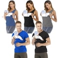 thumbnail image 2 of Camiseta de seguridad con bolsillo de canguro para portabebés, ropa de embarazo para madre, padre, mangas cortas, camisetas de algodón de nailon para alimentación, 2 of 4