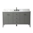 thumbnail image 2 of Vanity Art 60" Bathroom Vanity with Sink, Freestanding Storage Cabinet with Engineered Marble Top, Flip Down Tray, Drawer, and Shelve, 2 of 6