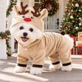 thumbnail image 7 of Cififendec Christmas Reindeer Pet Costume Onesie, 11.81", Soft Warm Hooded Animal Outfit for Xmas Cat Dog Holiday Dressing Up Styling, 7 of 7